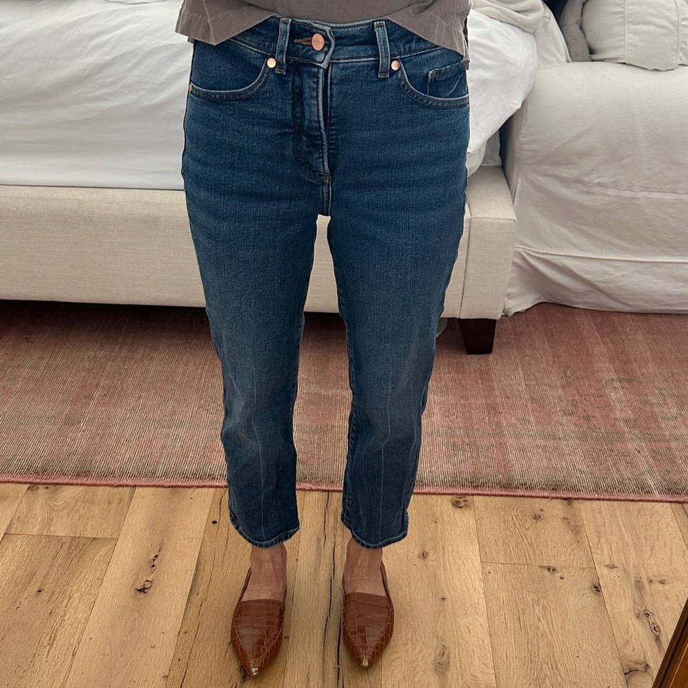 Express Dark Blue Ankle Jeans